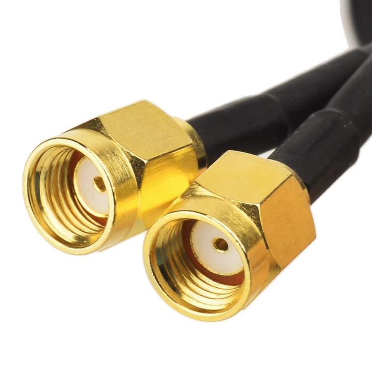 2.4G/5G Dual-Band Antenna with 2 RP-SMA Male Connector Wireless WIFI Router Network Card High Gain Extension Antenna, 2 RP-SMA Male
