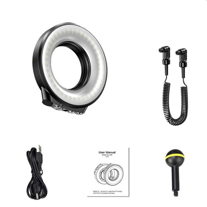Sea Frogs SL-108 40m/130FT Underwater Photography Macro Ring Light, SL-108 Black