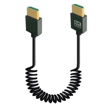 8K 60HZ HDMI 2.1 Spring Cable 0.5m Length, Straight Head, Right Bend, Left Bend, Positive Bend, Reverse Bend, Micro HDMI To HDMI Straight, Micro HDMI Left Bend, Micro HDMI Right Bend, Micro HDMI Positive Bend, Micro HDMI Reverse Bend, Mini HDMI Straigh...