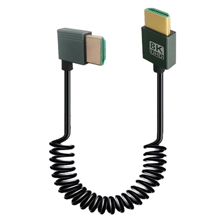8K 60HZ HDMI 2.1 Spring Cable 0.5m Length, Straight Head, Right Bend, Left Bend, Positive Bend, Reverse Bend, Micro HDMI To HDMI Straight, Micro HDMI Left Bend, Micro HDMI Right Bend, Micro HDMI Positive Bend, Micro HDMI Reverse Bend, Mini HDMI Straigh...