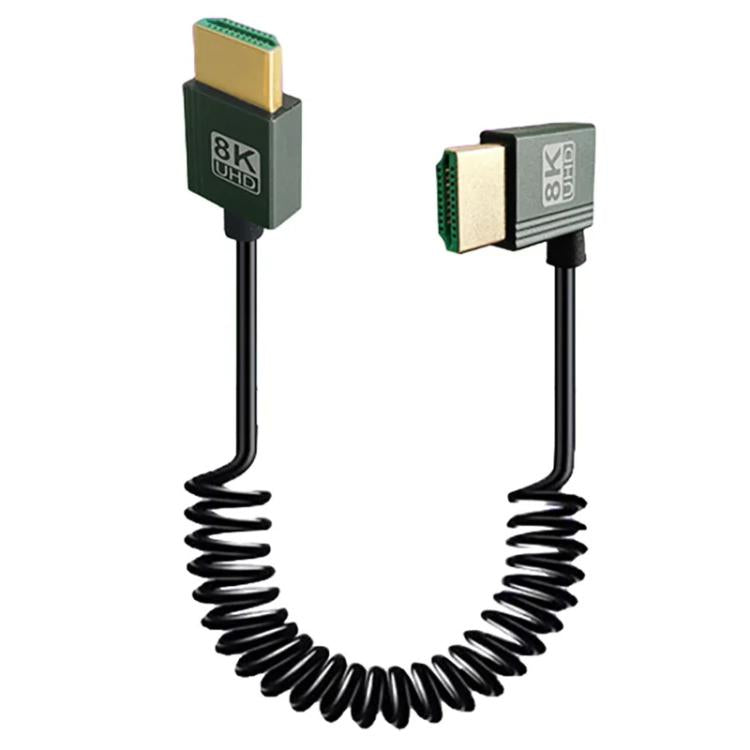 8K 60HZ HDMI 2.1 Spring Cable 0.5m Length, Straight Head, Right Bend, Left Bend, Positive Bend, Reverse Bend, Micro HDMI To HDMI Straight, Micro HDMI Left Bend, Micro HDMI Right Bend, Micro HDMI Positive Bend, Micro HDMI Reverse Bend, Mini HDMI Straigh...