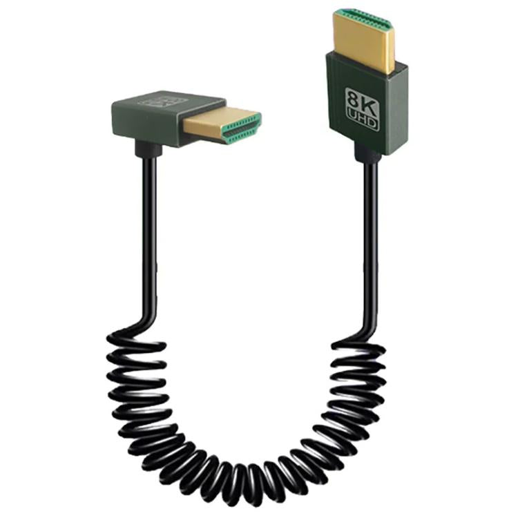 8K 60HZ HDMI 2.1 Spring Cable 0.5m Length, Straight Head, Right Bend, Left Bend, Positive Bend, Reverse Bend, Micro HDMI To HDMI Straight, Micro HDMI Left Bend, Micro HDMI Right Bend, Micro HDMI Positive Bend, Micro HDMI Reverse Bend, Mini HDMI Straigh...