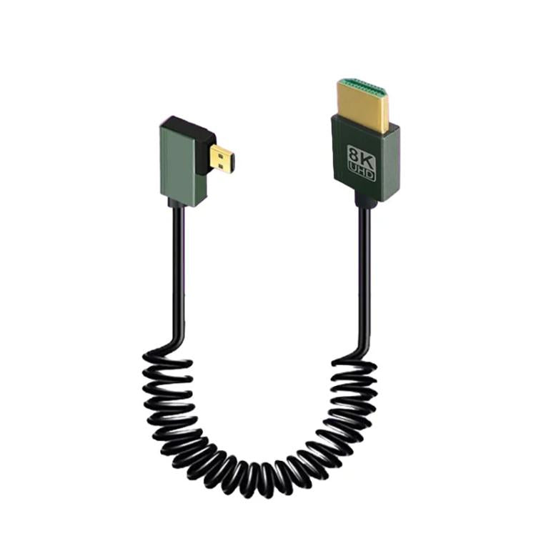 8K 60HZ HDMI 2.1 Spring Cable 0.5m Length, Straight Head, Right Bend, Left Bend, Positive Bend, Reverse Bend, Micro HDMI To HDMI Straight, Micro HDMI Left Bend, Micro HDMI Right Bend, Micro HDMI Positive Bend, Micro HDMI Reverse Bend, Mini HDMI Straigh...
