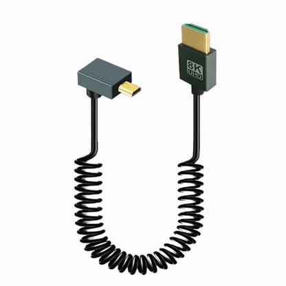 8K 60HZ HDMI 2.1 Spring Cable 0.5m Length, Straight Head, Right Bend, Left Bend, Positive Bend, Reverse Bend, Micro HDMI To HDMI Straight, Micro HDMI Left Bend, Micro HDMI Right Bend, Micro HDMI Positive Bend, Micro HDMI Reverse Bend, Mini HDMI Straigh...