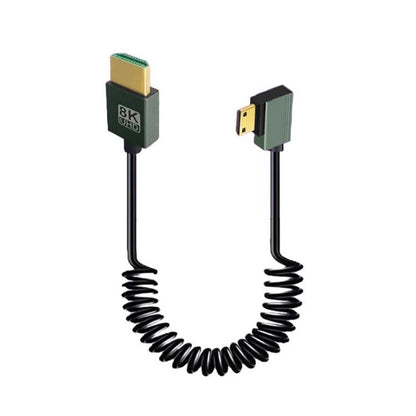 8K 60HZ HDMI 2.1 Spring Cable 0.5m Length, Straight Head, Right Bend, Left Bend, Positive Bend, Reverse Bend, Micro HDMI To HDMI Straight, Micro HDMI Left Bend, Micro HDMI Right Bend, Micro HDMI Positive Bend, Micro HDMI Reverse Bend, Mini HDMI Straigh...