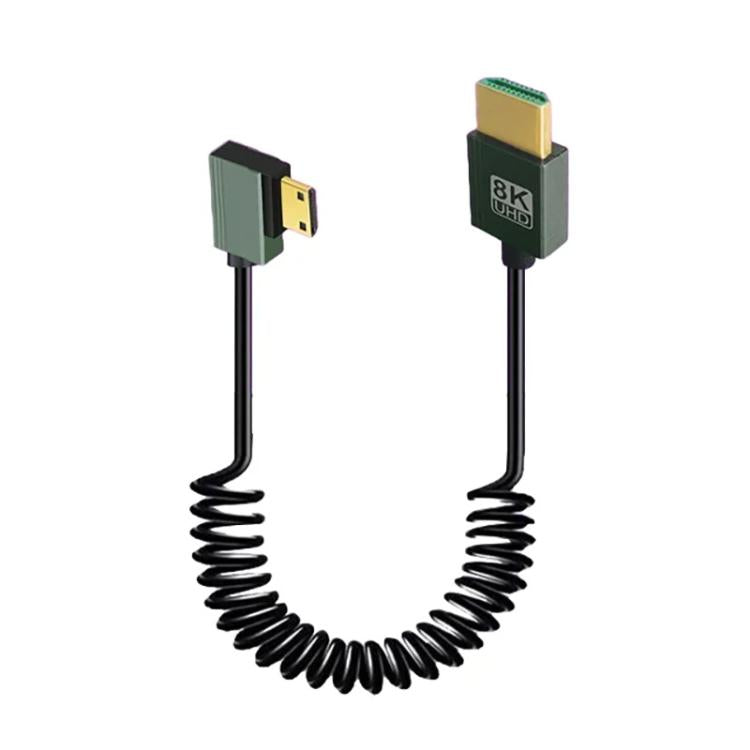 8K 60HZ HDMI 2.1 Spring Cable 0.5m Length, Straight Head, Right Bend, Left Bend, Positive Bend, Reverse Bend, Micro HDMI To HDMI Straight, Micro HDMI Left Bend, Micro HDMI Right Bend, Micro HDMI Positive Bend, Micro HDMI Reverse Bend, Mini HDMI Straigh...