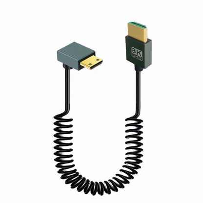 8K 60HZ HDMI 2.1 Spring Cable 0.5m Length, Straight Head, Right Bend, Left Bend, Positive Bend, Reverse Bend, Micro HDMI To HDMI Straight, Micro HDMI Left Bend, Micro HDMI Right Bend, Micro HDMI Positive Bend, Micro HDMI Reverse Bend, Mini HDMI Straigh...