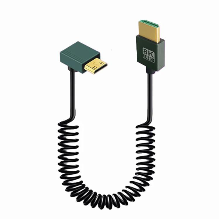 8K 60HZ HDMI 2.1 Spring Cable 0.5m Length, Straight Head, Right Bend, Left Bend, Positive Bend, Reverse Bend, Micro HDMI To HDMI Straight, Micro HDMI Left Bend, Micro HDMI Right Bend, Micro HDMI Positive Bend, Micro HDMI Reverse Bend, Mini HDMI Straigh...