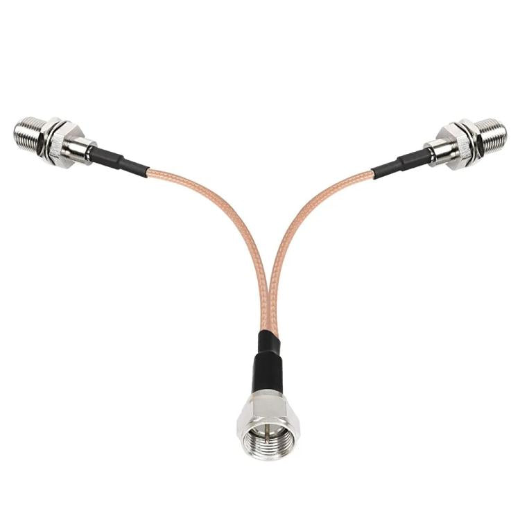 F-Splitter Coaxial RF Cable F Male To Dual Female Splitter, 15cm, 30cm, 50cm