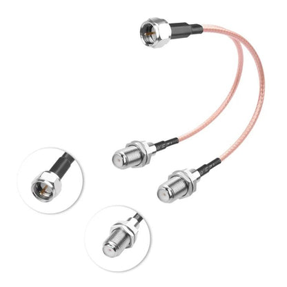 F-Splitter Coaxial RF Cable F Male To Dual Female Splitter, 15cm, 30cm, 50cm