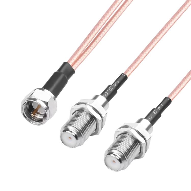 F-Splitter Coaxial RF Cable F Male To Dual Female Splitter, 15cm, 30cm, 50cm