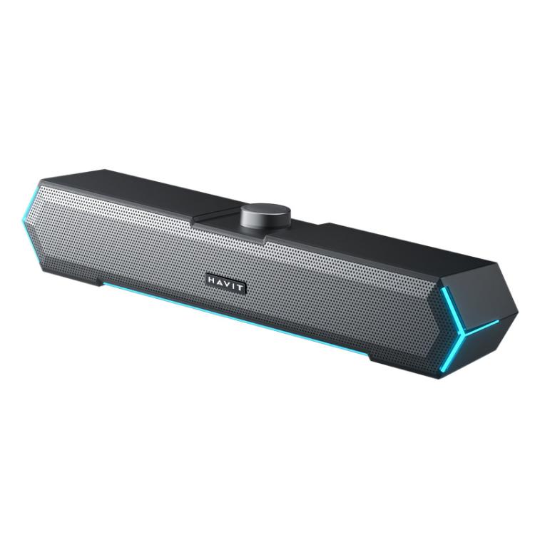 Havit M19 RGB Lighting Effect Desktop Computer Wired Speaker, Black Standard Version, White Standard Version, Black Bluetooth Version, Bluetooth Microphone Version