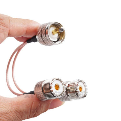 UHF Male To 2 Female 1 In 2 Adapter Cable Y Type PL-259 To SO239 RG316 Coaxial Cable, 15cm, 20cm, 30cm