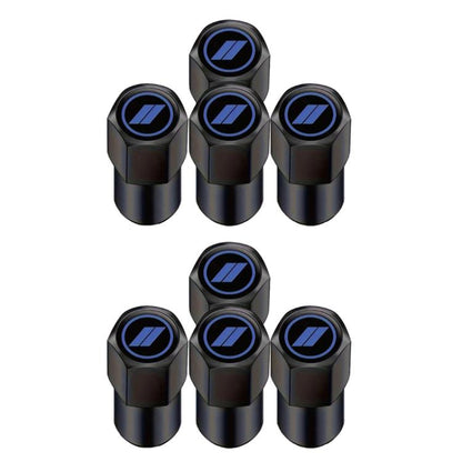 2 Sets Car Modification Aluminum Tire Valve Caps, Graphic Model, Alphabet Model, Red Logo, Blue Logo