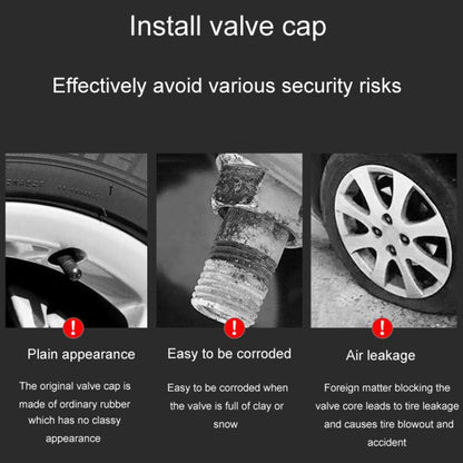 2 Sets Car Modification Aluminum Tire Valve Caps, Graphic Model, Alphabet Model, Red Logo, Blue Logo