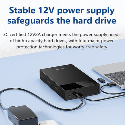 Blueendless MR35TC 3.5-inch USB3.0 2.5/3.5-inch SATA Mobile Hard Disk Box, Type-C US Plug, Type-C EU Plug, Type-C UK Plug, Type-C AU Plug