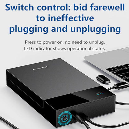 Blueendless MR35TC 3.5-inch USB3.0 2.5/3.5-inch SATA Mobile Hard Disk Box, Type-C US Plug, Type-C EU Plug, Type-C UK Plug, Type-C AU Plug