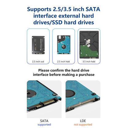 Blueendless MR35TC 3.5-inch USB3.0 2.5/3.5-inch SATA Mobile Hard Disk Box, Type-C US Plug, Type-C EU Plug, Type-C UK Plug, Type-C AU Plug