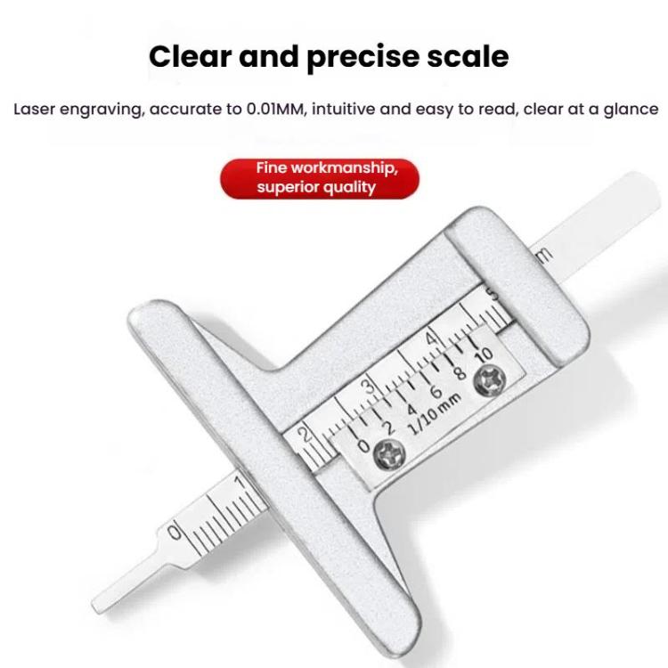 0-50mm Stainless Steel Tire Tread Depth Gauge, 0-50mm With Screw
