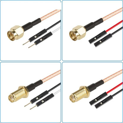 RG316 RF Test Extension Adapter Cable, SMA Male To Dual DuPont Male, SMA Male To Dual DuPont Female, SMA Female To Dual DuPont Male, SMA Female To Dual DuPont Female