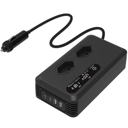 Gurxun Dual Digital Display Car Inverter With 2 USB+2 Type-C Ports, Universal Plug 220V, Universal Plug 110V, Brazil Plug 220V, Brazil Plug 110V, US Plug 110V