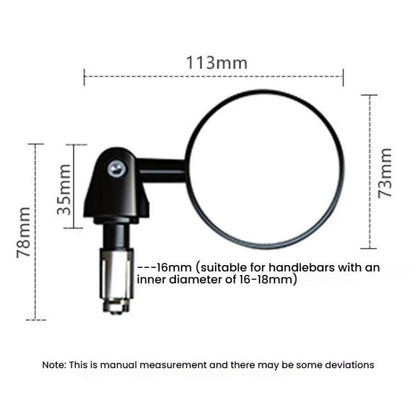 2pcs /Set Motorcycle Rearview Mirror Modified Retro Folding Round E-Bike Universal Reversing Mirror Reflector, Flat