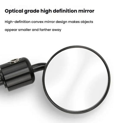 2pcs /Set Motorcycle Rearview Mirror Modified Retro Folding Round E-Bike Universal Reversing Mirror Reflector, Flat