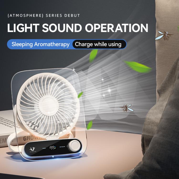 199-speed Desktop wall-mounted Fan With Handle & Light Built-in Aromatherapy Cotton