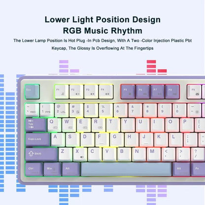 Ajazz AK870 Wireless Bluetooth Tri-mode Mechanical Keyboard RGB DIY Custom Hot Swap Gaming Keyboard, Flying Fish Axis Purple, Flying Fish Axis Black, Gift Axis Purple, Gift Axis Black, Flying Fish Axis Gradient Blue, Flying Fish Axis Gradient Gray