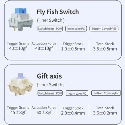 Ajazz AK870 Wireless Bluetooth Tri-mode Mechanical Keyboard RGB DIY Custom Hot Swap Gaming Keyboard, Flying Fish Axis Purple, Flying Fish Axis Black, Gift Axis Purple, Gift Axis Black, Flying Fish Axis Gradient Blue, Flying Fish Axis Gradient Gray