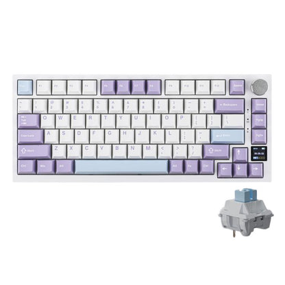 Ajazz AK820 Pro Wireless Bluetooth Tri- mode Custom Hot Swap Gasket Mechanical Gaming Keyboard With TFT Screen, Gift Axis Purple, Flying Fish Spindle Purple, Gift Axis Black, Flying Fish Spindle Black