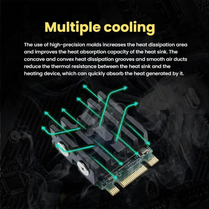 FinalCool  M.2 2230 SSD Heat Sink Aluminum Solid Disk Drive Radiator, M.2 2230 Black
