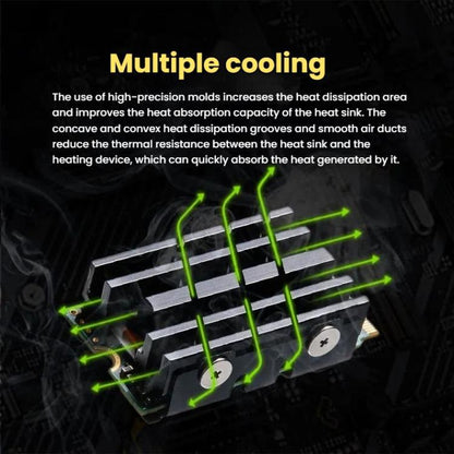 FinalCool  M.2 2242 SSD Solid State Drive Heat Sink Aluminum Radiator, M.2 2242 Black
