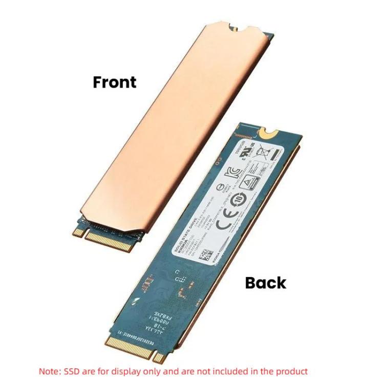 Pure Copper SSD Heat Sink for Game Consoles / Laptops / Mini Hosts, FinalCool M.2 2242, FinalCool M.2 2280
