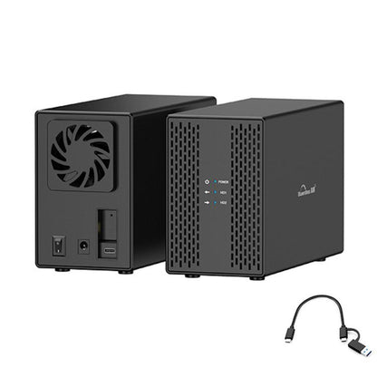 Blueendless DB3502F USB3.0/Type-C Non-array 2.5/3.5-inch Dual-Bay Mobile Hard Disk Box, US Plug, EU Plug, UK Plug, AU Plug