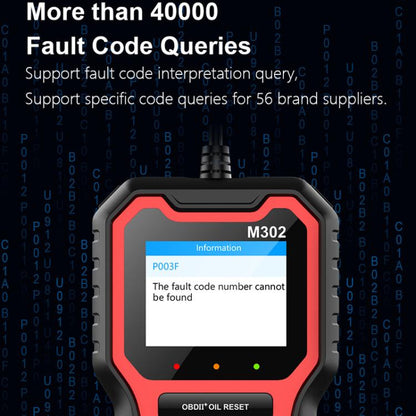 Car Oil Reset Code Reader Automotive Maintenance Light Zero Reset Fault Diagnosis Tool, M302