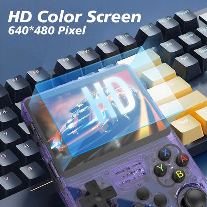 R36S Retro Handheld Game Console Linux System 3.5-Inch Screen Single TF Card Version, 64G, 128G