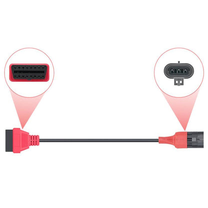 For SYM SANYANG Motorcycle OBD Cable 3Pin To OBD2 16Pin Diagnostic Adapter Scanner Extension Cable