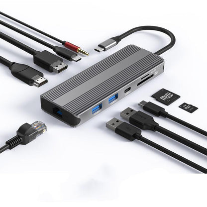 Blueendless Multifunctional Type-C HD Gigabit Network Docking Station, 10-in-1 DP+HDMI Dual 8K, 10-in-1 Dual HDMI 8K+4K