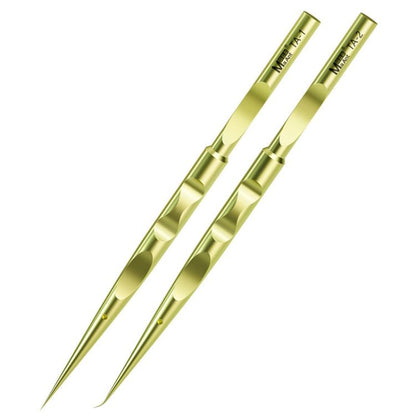MaAnt Titanium Tweezers Antistatic Small Clip Bird Nest Hair Picking Pink Prick Clip Repair Tool, Straight, Curve