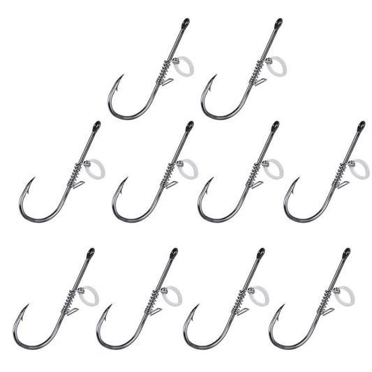 10pcs /Box Crooked Mouth Barbed Sea Fishing Hook Lure Fishing Hanging Shrimp Hook, 4, 3/0, 4/0, 5/0, Mixed Number