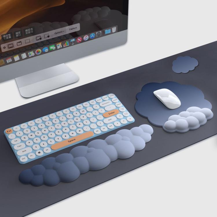 3pcs / Set Cloudy Gradient Memory Foam Silicone Wrist And Keyboard Mouse Pad, Model 3, Model 5, Model 8, Model 9, Model 10, Model 11, Model 12, Model 13, Model 14, Green, Blue+Yellow, Blue+Gray, Navy Blue+Gray