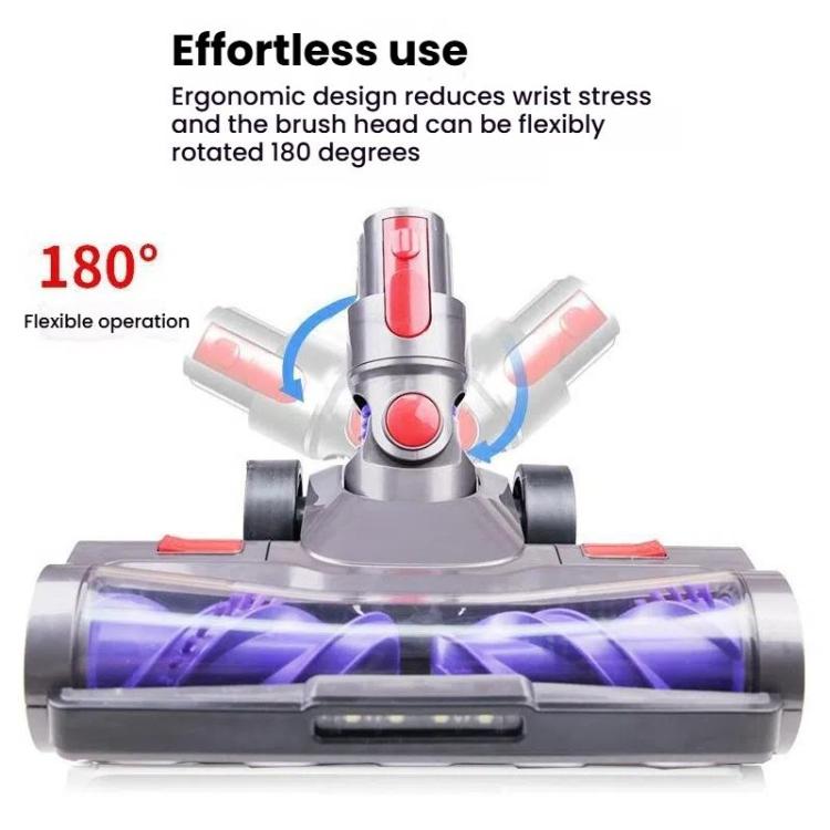 For Dyson V7 V8 V10 V11 V15 Vacuum Cleaner Double Roller Direct Drive Brush Head with LED Light, Double Roller Direct Drive Brush Head