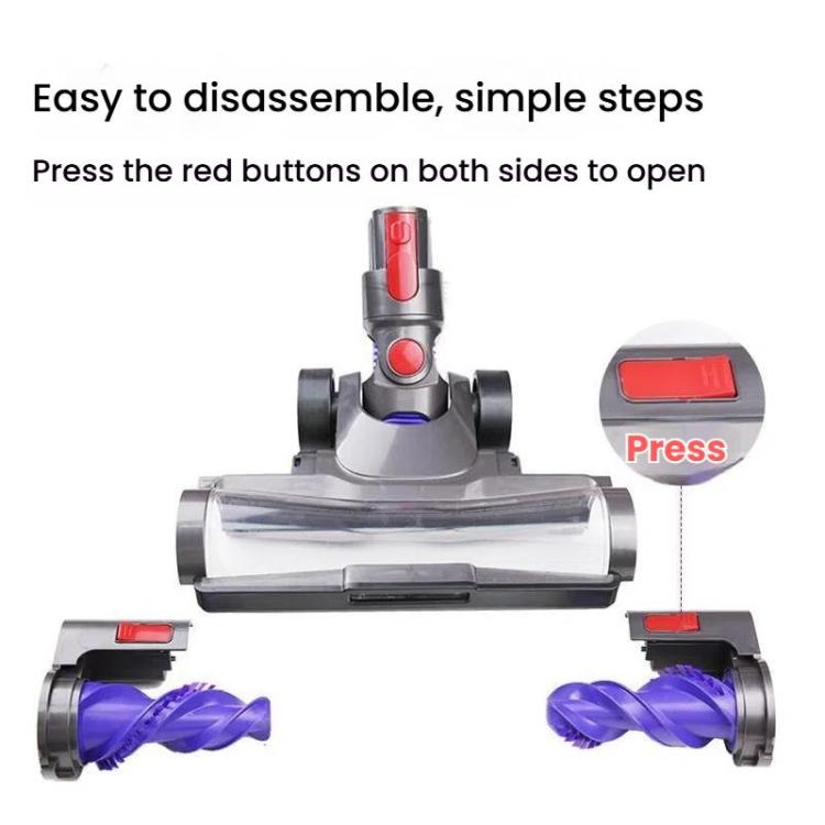 For Dyson V7 V8 V10 V11 V15 Vacuum Cleaner Double Roller Direct Drive Brush Head with LED Light, Double Roller Direct Drive Brush Head
