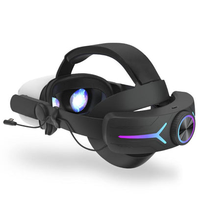 For Meta Quest 2 VR RGB Head Strap Adjustable Headband Built-in 8000 mAh Battery, For Meta Quest 2 (Gaming White), For Meta Quest 2 (Gaming Black), For Meta Quest 2 (White)