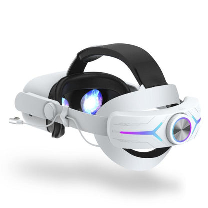 For Meta Quest 2 VR RGB Head Strap Adjustable Headband Built-in 8000 mAh Battery, For Meta Quest 2 (Gaming White), For Meta Quest 2 (Gaming Black), For Meta Quest 2 (White)