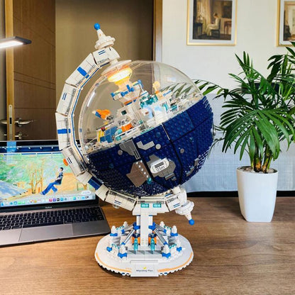 Migrating Star Program Rotatable Globe Building Blocks Assembly Model Ornaments Boys Toy, WeKKi 506502
