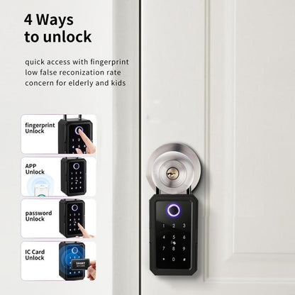 Smart Bluetooth Key Box Supports Fingerprint/APP/Password/IC Card Unlocking, Tuya  App, TTLOCK App