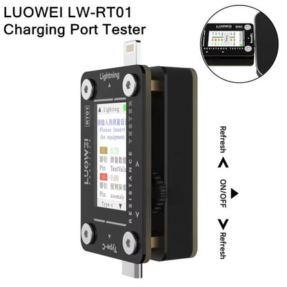 Type-C To 8 Pin Detachable Cell Phone Rear Plug Auto Tester, LUOWEI RT01