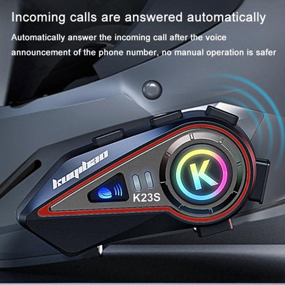 Kuqibao K23S Helmet Bluetooth Earphones 1000m Motorcycle Bluetooth-compatible 2 Person Intercom With Light Waterproof Headset, Hard Wheat, Soft Wheat